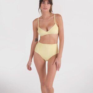 Galamaar Swim Suit Mellow Yellow Simone Top (S) & High Bottom (XS)